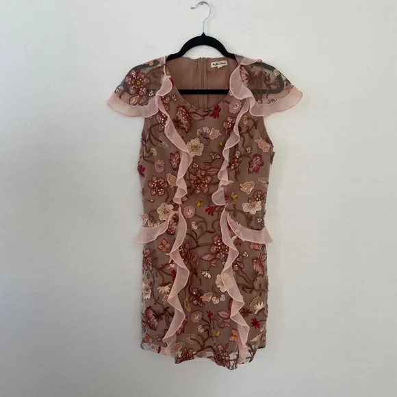 Botanic Butterflies Butterfly Bug Sequin Flutter Coquette Trendy Hip Mini Dress - Picture 11 of 13